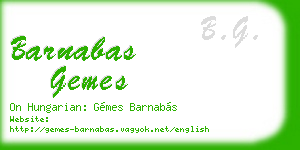 barnabas gemes business card